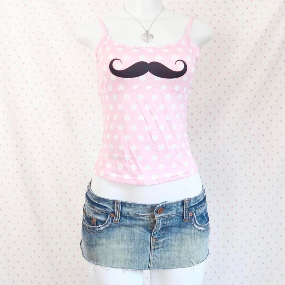 2010s mustache graphic baby tank